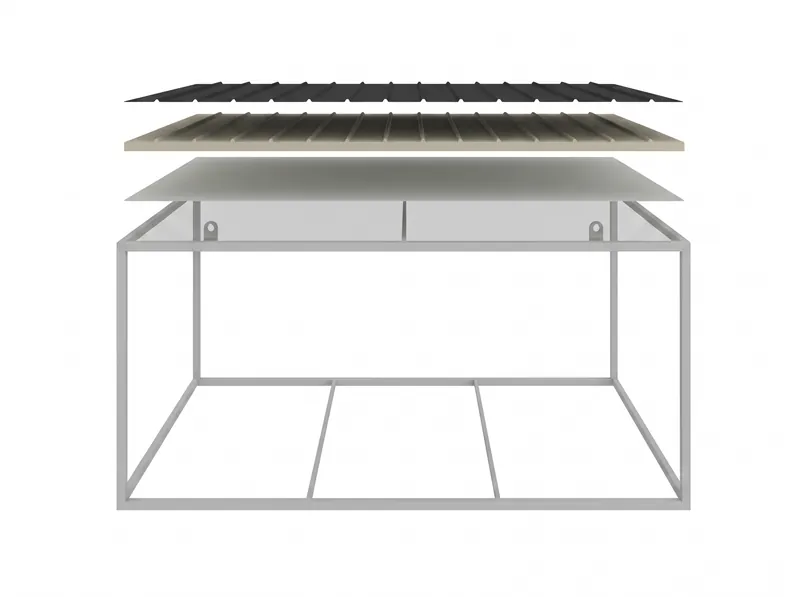 Diagram of the external frame construction from L and U profiles