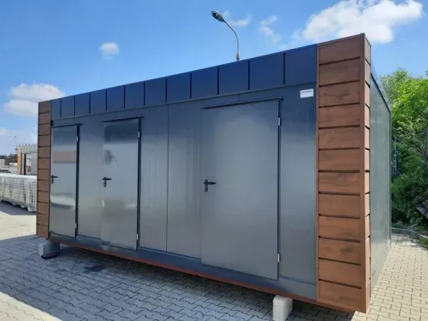 Sanitary module with a timber accent